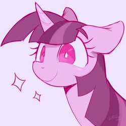 Size: 3416x3398 | Tagged: safe, artist:littmosa, derpibooru import, twilight sparkle, pony, ambiguous race, ears, floppy ears, limited color, smiling, solo, white pupils