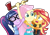 Size: 3025x2141 | Tagged: safe, artist:steyrrdash, derpibooru import, fluttershy, sci-twi, sunset shimmer, twilight sparkle, equestria girls, hatchet, moments before disaster, simple background, this will end in murder, this will not end well, transparent background, trio