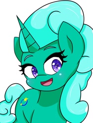 Size: 768x1024 | Tagged: safe, artist:zeon_starlight, derpibooru import, glitter drops, pony, unicorn, background pony, female, horn, looking at you, mare, open mouth, open smile, simple background, smiling, smiling at you, solo, starry eyes, white background, wingding eyes