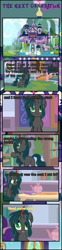 Size: 1063x4289 | Tagged: safe, artist:shootingstarsentry, derpibooru import, oc, oc:nightshade (digimonlover101), changeling, changepony, hybrid, pony, unicorn, comic:the next generation, female, interspecies offspring, mare, offspring, parent:king sombra, parent:queen chrysalis, parents:chrysombra, school of friendship