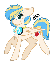 Size: 1000x1161 | Tagged: safe, artist:gallantserver, derpibooru import, oc, oc:apple champ, pegasus, pony, female, goggles, mare, offspring, parent:applejack, parent:soarin', parents:soarinjack, simple background, solo, transparent background