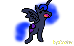 Size: 1920x1200 | Tagged: safe, artist:cozity, nightmare moon, alicorn, pony, ethereal mane, female, horn, mare, open mouth, simple background, solo, spread wings, transparent background, wings