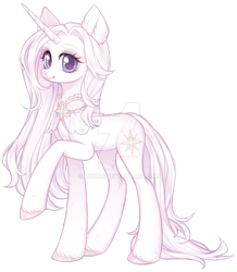 Size: 1024x1172 | Tagged: safe, artist:miioko, derpibooru import, oc, oc only, pony, unicorn, deviantart watermark, eyelashes, female, horn, mare, obtrusive watermark, raised hoof, raised leg, simple background, solo, transparent background, unicorn oc, watermark