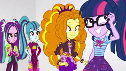 Size: 3410x1920 | Tagged: safe, artist:bigpurplemuppet99, derpibooru import, adagio dazzle, aria blaze, sci-twi, sonata dusk, twilight sparkle, better together, equestria girls, rollercoaster of friendship, the dazzlings