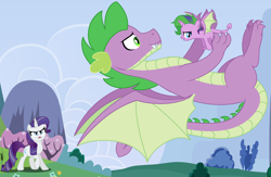 Size: 4350x2840 | Tagged: safe, artist:twinklesentrymlp0809, derpibooru import, rarity, spike, oc, dracony, hybrid, female, interspecies offspring, male, offspring, parent:rarity, parent:spike, parents:sparity, shipping, sparity, straight