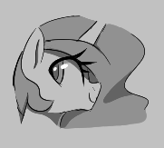 Size: 181x163 | Tagged: safe, ponerpics import, princess celestia, alicorn, pony, aggie.io, female, looking back, lowres, mare, monochrome, simple background, smiling