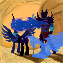 Size: 1000x1000 | Tagged: safe, artist:sodapop200, derpibooru import, nightmare moon, princess luna, alicorn, human, pony, butt, plot