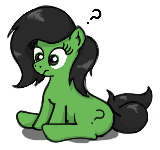 Size: 160x150 | Tagged: safe, artist:eel's stuff, derpibooru import, oc, oc only, oc:anon filly, earth pony, pony, earth pony oc, female, filly, foal, question mark, simple background, solo, transparent background