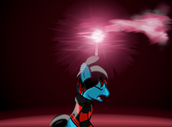 Size: 4750x3500 | Tagged: safe, artist:strategypony, derpibooru import, oc, oc only, oc:emo lad, earth pony, bring me the horizon, clothes, emo, eyes closed, flare, hoodie, hoof hold, jacket, male, scene interpretation, simple background, smoke, stallion