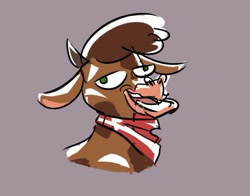 Size: 699x549 | Tagged: safe, artist:mermaxthegoat572, derpibooru import, arizona cow, cow, them's fightin' herds, bruh, bust, community related, derp, funny face, head, portrait, solo