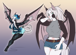 Size: 3813x2753 | Tagged: safe, artist:askbubblelee, oc, oc only, oc:rosie bates, anthro, bat pony, unguligrade anthro, alternate universe, anthro oc, bat pony oc, clothes, digital art, eyes closed, fangs, female, figure skating, ice skating, mare, serious, serious face, slit eyes, smiling