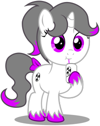 Size: 2720x3440 | Tagged: safe, artist:strategypony, derpibooru import, oc, oc only, oc:hazel radiate, pony, unicorn, :t, bow, colored hooves, cute, drinking, eyelashes, female, filly, foal, highlights, hoof hold, horn, looking at you, mare, ponytail, purple eyes, simple background, sipping, solo, tail, tail bow, transparent background, unicorn oc, unshorn fetlocks