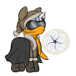 Size: 1536x1536 | Tagged: safe, artist:multiverseequine, derpibooru exclusive, derpibooru import, oc, oc only, oc:iglis melte, pony, unicorn, boots, cloak, clothes, coat, colt, cutie mark, foal, goggles, hat, horn, jacket, male, santa hat, scarf, shoes, simple background, solo, transparent background, unicorn oc, warm, winter outfit