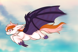 Size: 400x267 | Tagged: safe, derpibooru import, oc, oc:night shade, bat pony, claws, flying, solo