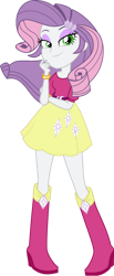 Size: 574x1391 | Tagged: safe, artist:assassins-creed1999, derpibooru import, rarity, equestria girls, belt, boots, clothes, high heel boots, palette swap, recolor, shirt, shoes, simple background, skirt, solo, transparent background