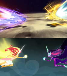 Size: 1920x2160 | Tagged: safe, derpibooru import, edit, edited screencap, screencap, midnight sparkle, sci-twi, sunset shimmer, twilight sparkle, equestria girls, friendship games, comparison, daydream shimmer, galaxy convoy, galvatron, master galvatron, optimus prime, transformers, transformers cybertron