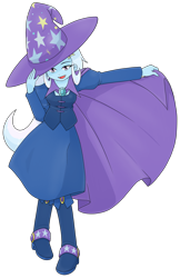 Size: 1444x2224 | Tagged: safe, artist:batipin, derpibooru import, trixie, equestria girls, cape, clothes, hat, simple background, solo, transparent background, trixie's cape, trixie's hat