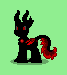 Size: 67x75 | Tagged: safe, artist:dematrix, derpibooru import, oc, oc:king seduro, draconequus, pony, evil, green background, male, pixel art, pony town, red eyes, simple background, stallion