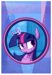 Size: 2000x2892 | Tagged: safe, artist:anontheanon, twilight sparkle, pony, robot, robot pony, 15.ai, circle, circle background, colored background, fifteen.ai, pensive