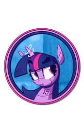 Size: 2000x2892 | Tagged: safe, artist:anontheanon, edit, twilight sparkle, pony, robot, robot pony, 15.ai, circle, circle background, fifteen.ai, pensive, simple background, transparent background