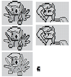 Size: 975x1066 | Tagged: safe, artist:fhoenox, derpibooru import, derpy hooves, rainbow dash, pegasus, pony, among us, april fools, ascii, i just don't know what went wrong, impostor, pixel art, r/place, reddit, text art, video game