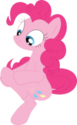 Size: 2198x3570 | Tagged: safe, alternate version, artist:porygon2z, derpibooru import, pinkie pie, earth pony, pony, cute, hooves, looking down, rubbing, simple background, smiling, solo, transparent background, vector