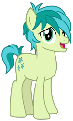 Size: 1500x2497 | Tagged: safe, artist:sketchmcreations, derpibooru import, sandbar, earth pony, pony, full body, hooves, looking at you, male, open mouth, open smile, simple background, smiling, solo, standing, tail, teenager, transparent background, vector