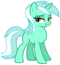 Size: 8000x8700 | Tagged: safe, artist:tardifice, derpibooru import, lyra heartstrings, pony, unicorn, absurd resolution, bedroom eyes, female, full body, grin, hooves, horn, mare, missing cutie mark, simple background, smiling, solo, standing, transparent background, vector
