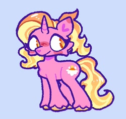 Size: 1957x1859 | Tagged: safe, artist:toaestt, derpibooru import, luster dawn, pony, unicorn, blushing, female, orange eyes, ponytail, simple background, solo