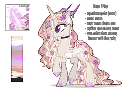 Size: 1500x1088 | Tagged: safe, artist:lissfoxz, derpibooru import, oc, oc only, alicorn, pony, alicorn oc, base used, choker, eyelashes, female, glowing, glowing horn, grin, hoof polish, horn, horns, mare, reference sheet, rus, simple background, smiling, solo, transparent background, wings