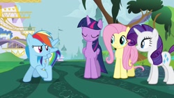 Size: 1920x1080 | Tagged: safe, derpibooru import, screencap, fluttershy, rainbow dash, rarity, twilight sparkle, twilight sparkle (alicorn), alicorn, pegasus, pony, unicorn, princess twilight sparkle (episode), season 4, female, mare