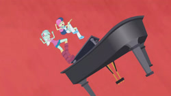 Size: 3410x1920 | Tagged: safe, derpibooru import, screencap, bon bon, lyra heartstrings, sweetie drops, equestria girls, rainbow rocks, boots, duo, duo female, eyes closed, female, high res, musical instrument, open mouth, piano, shoes, under our spell