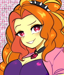 Size: 1492x1736 | Tagged: safe, artist:spiegel, derpibooru import, adagio dazzle, equestria girls, adagiazonga dazzle, breasts, commissioner:iv's, female, pretty, raised eyebrow, solo