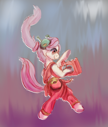 Size: 680x800 | Tagged: safe, artist:auntiefrost, derpibooru import, oc, oc only, oc:understudy, earth pony, cave story, gun, simple background, weapon