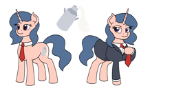 Size: 2400x1450 | Tagged: safe, artist:mkogwheel, oc, oc only, oc:cans churner, pony, unicorn, business suit, clothes, necktie, suit