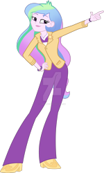 Size: 1920x3203 | Tagged: safe, artist:famousmari5, derpibooru import, princess celestia, principal celestia, better together, do it for the ponygram!, equestria girls, bracelet, brooch, cutie mark accessory, cutie mark brooch, female, hand on hip, high res, jewelry, obtrusive watermark, simple background, smiling, solo, transparent background, vector, watermark