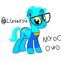 Size: 1200x1200 | Tagged: safe, artist:kinglucario65, derpibooru import, oc, oc only, alicorn, pony, alicorn oc, glasses, horn, simple background, solo, white background, wings