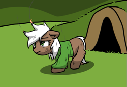 Size: 831x569 | Tagged: safe, artist:neuro, derpibooru import, oc, oc only, earth pony, pony, burnt, female, filly, foal, runescape, singed, solo