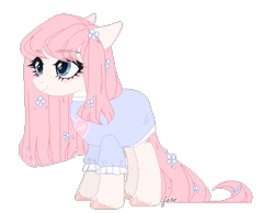 Size: 498x386 | Tagged: safe, artist:lissfoxz, derpibooru import, oc, earth pony, pony, bust, clothes, earth pony oc, eyelashes, female, flower, mare, simple background, smiling, solo, transparent background