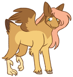 Size: 550x582 | Tagged: safe, artist:googaoo, derpibooru import, fluttershy, hippogriff, alternate design, female, hippogriffied, hock fluff, missing cutie mark, simple background, solo, species swap, spread wings, transparent background, unshorn fetlocks, wings