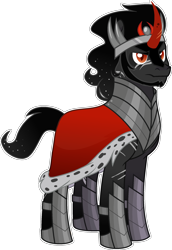Size: 1582x2294 | Tagged: safe, artist:rickysocks, derpibooru import, king sombra, pony, unicorn, curved horn, full body, horn, male, outline, simple background, solo, stallion, standing, transparent background, white outline
