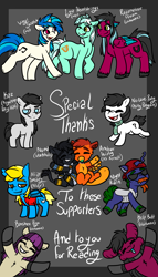 Size: 4000x7000 | Tagged: safe, artist:sexygoatgod, derpibooru import, dj pon-3, lyra heartstrings, vinyl scratch, oc, oc:aliax smily, oc:amber wing, oc:banshee bye, oc:kaz, oc:kelp butt, oc:night rain, oc:no use pony, oc:numa, oc:razzmatazz gleam, bat pony, changeling, earth pony, hybrid, original species, pegasus, pony, unicorn, comic:the heat of october, bat pony oc, changeling oc, chibi, comic, cusige, earth pony oc, female, horn, male, mare, pegasus oc, stallion, unicorn oc