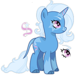 Size: 1096x1098 | Tagged: safe, artist:rhartraptor, derpibooru import, trixie, pony, unicorn, alternate design, female, mare, redesign, simple background, solo, transparent background