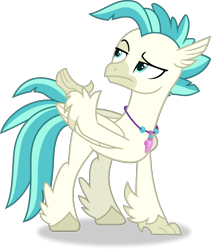 Size: 2084x2470 | Tagged: safe, artist:frownfactory, derpibooru import, terramar, hippogriff, surf and/or turf, annoyed, frown, high res, jewelry, male, necklace, raised eyebrow, simple background, solo, transparent background, vector