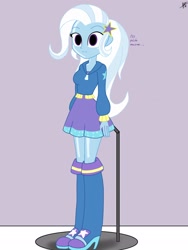 Size: 1536x2048 | Tagged: safe, artist:diegosagiro, derpibooru import, trixie, equestria girls, boots, doll, dollified, female, high heel boots, inanimate tf, shoes, spanish, transformation