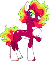 Size: 1768x2148 | Tagged: safe, artist:kurosawakuro, derpibooru import, oc, earth pony, pony, offspring, parent:big macintosh, parent:rainbow dash, parents:rainbowmac, simple background, solo, transparent background