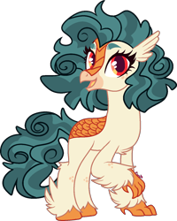 Size: 1070x1338 | Tagged: safe, artist:kurosawakuro, derpibooru import, oc, hippogriff, hybrid, kirin, female, parent:haven bay, parent:rain shine, simple background, solo, transparent background