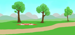 Size: 2252x1051 | Tagged: safe, artist:malte279, derpibooru import, background, free to use, no pony, path, picnic blanket, scenery, tree