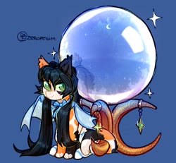 Size: 810x747 | Tagged: safe, artist:zeroatium, derpibooru import, bat pony, crystal ball, female, mare, solo