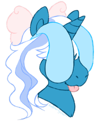 Size: 556x701 | Tagged: safe, artist:hoffnungsstern, derpibooru import, oc, oc only, oc:fleurbelle, alicorn, pony, :p, bow, bunny ears, female, hair bow, mare, simple background, solo, tongue, tongue out, transparent background